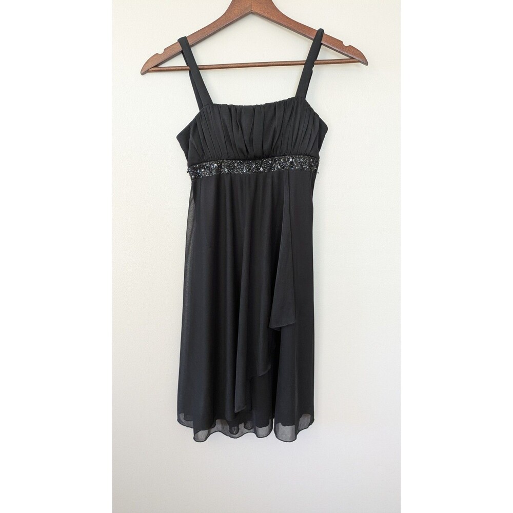 Vintage Y2K City Triangles Dress Juniors M (Fits XS-S) Babydoll Chiffon Beaded